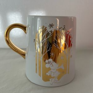 NWT Disney Minnie Mouse White and Gold Silhouette Mug